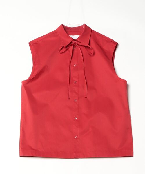 VOAAOV(ヴォアーブ)の「【VOAAOV】BIO TWILL No Sleeve Shirt(シャツ/ブラウス・メンズ・ブラック/レッド/ライトブラウン・1)」の5枚目の写真