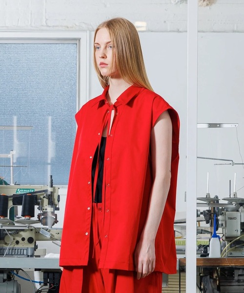 VOAAOV(ヴォアーブ)の「【VOAAOV】BIO TWILL No Sleeve Shirt(シャツ/ブラウス・メンズ・ブラック/レッド/ライトブラウン・1)」の17枚目の写真