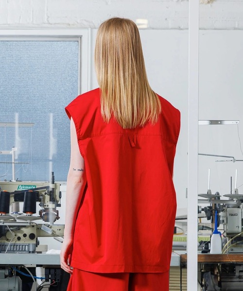 VOAAOV(ヴォアーブ)の「【VOAAOV】BIO TWILL No Sleeve Shirt(シャツ/ブラウス・メンズ・ブラック/レッド/ライトブラウン・1)」の16枚目の写真