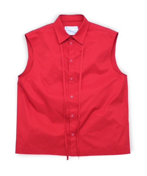 VOAAOV(ヴォアーブ)の「【VOAAOV】BIO TWILL No Sleeve Shirt(シャツ/ブラウス・メンズ・ブラック/レッド/ライトブラウン・1)」の10枚目の写真
