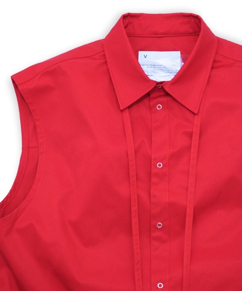 VOAAOV(ヴォアーブ)の「【VOAAOV】BIO TWILL No Sleeve Shirt(シャツ/ブラウス・メンズ・ブラック/レッド/ライトブラウン・1)」の9枚目の写真