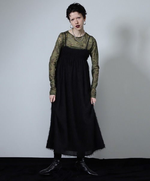ROSE BUD(ローズバッド)の「【WEB・一部店舗限定】シャギーキャミワンピース(ワンピース・レディース・ブラック/ピンク・ONE SIZE)」の3枚目の写真