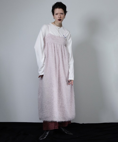 ROSE BUD(ローズバッド)の「【WEB・一部店舗限定】シャギーキャミワンピース(ワンピース・レディース・ブラック/ピンク・ONE SIZE)」の8枚目の写真