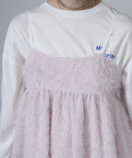 ROSE BUD(ローズバッド)の「【WEB・一部店舗限定】シャギーキャミワンピース(ワンピース・レディース・ブラック/ピンク・ONE SIZE)」の11枚目の写真