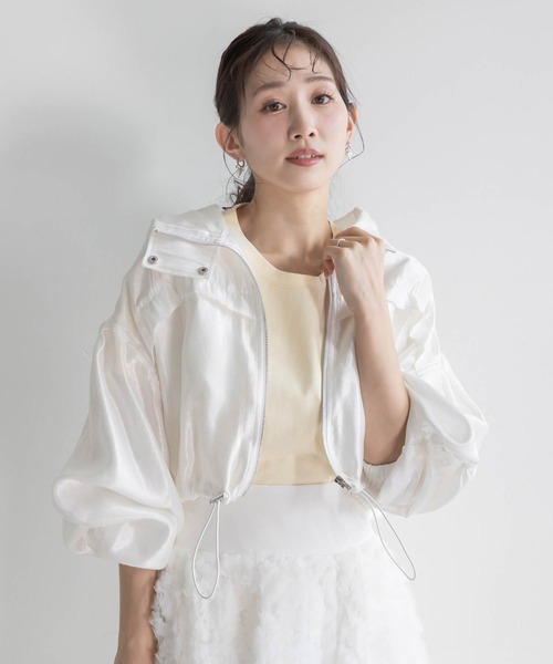 RANDA(ランダ)の「ジップアップブルゾン(ブルゾン・レディース・クリーム/ホワイト/ピンク・0/1)」の3枚目の写真