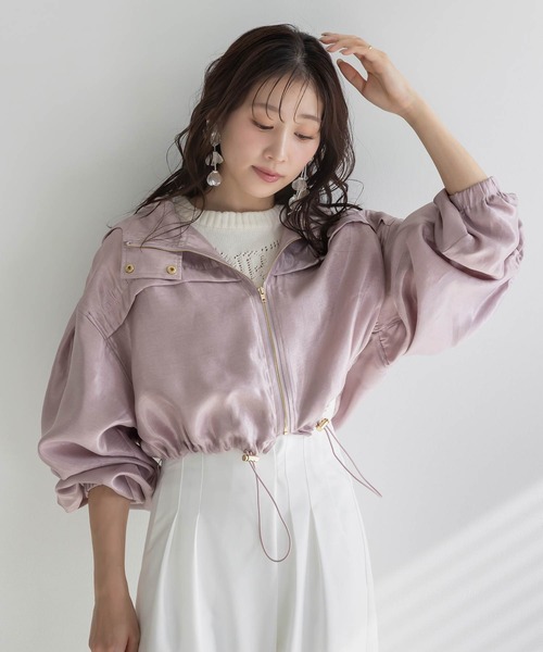 RANDA(ランダ)の「ジップアップブルゾン(ブルゾン・レディース・クリーム/ホワイト/ピンク・0/1)」の2枚目の写真