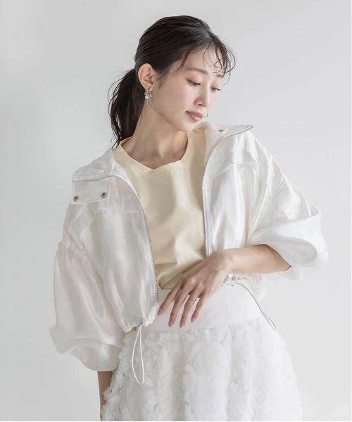 RANDA(ランダ)の「ジップアップブルゾン(ブルゾン・レディース・クリーム/ホワイト/ピンク・0/1)」の4枚目の写真