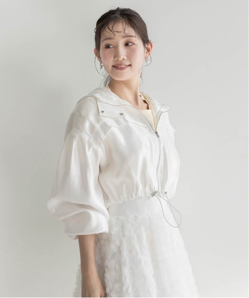 RANDA(ランダ)の「ジップアップブルゾン(ブルゾン・レディース・クリーム/ホワイト/ピンク・0/1)」の9枚目の写真