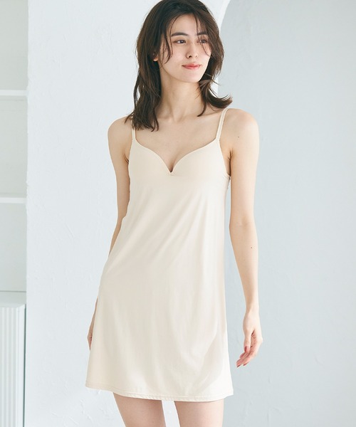 coca（coca）（コカ）の「ペチコートワンピース（インナーウェア/肌着・レディース・アイボリー/グレイッシュベージュ/ブラック/ライトベージュ・S/L/M）」の3枚目の写真