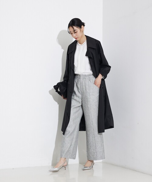 qualite(カリテ)の「ライトタフタコート(トレンチコート・レディース・ブラック/ベージュ・38/36)」の5枚目の写真