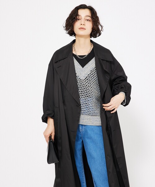 qualite(カリテ)の「ライトタフタコート(トレンチコート・レディース・ブラック/ベージュ・38/36)」の12枚目の写真