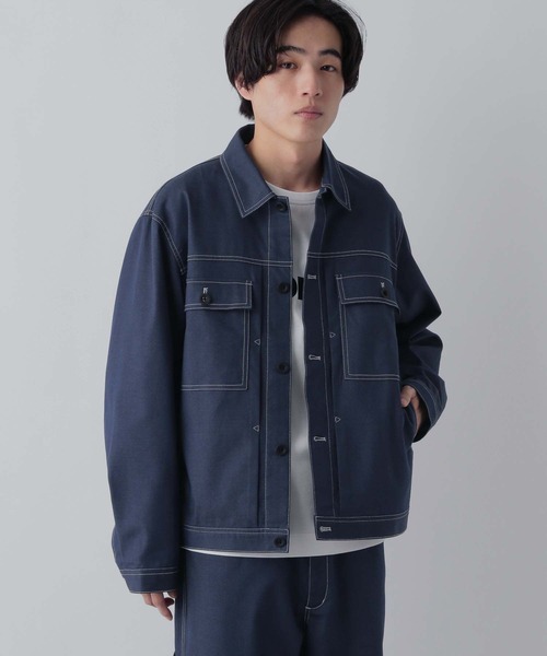 GLOBAL WORK(グローバルワーク)の「クリーンデニム/トラッカージャケット/CLEAN MODE/319939(デニムジャケット・メンズ・ダークブルー/ネイビー・LARGE/SMALL/X-LARGE/MEDIUM)」の5枚目の写真