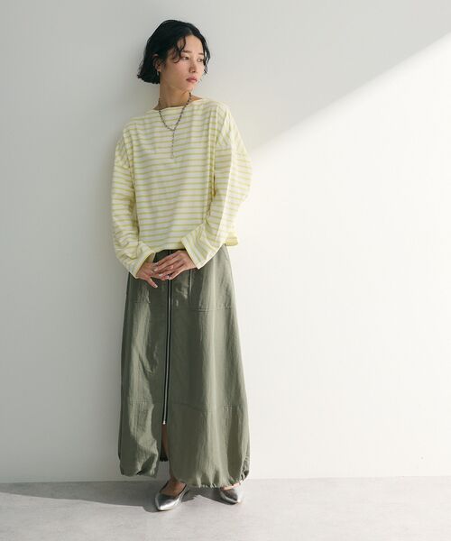 Green　Parks（グリーンパークス）の「フロントZipコクーンスカート（スカート・レディース・カーキ/ブラック/ベージュ・FREE）」の17枚目の写真