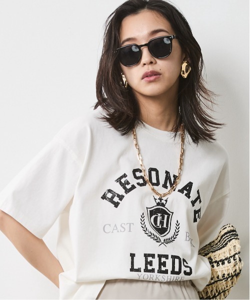 セール】綿100％ピグメント染ロゴプリントTシャツ＜大きいサイズ