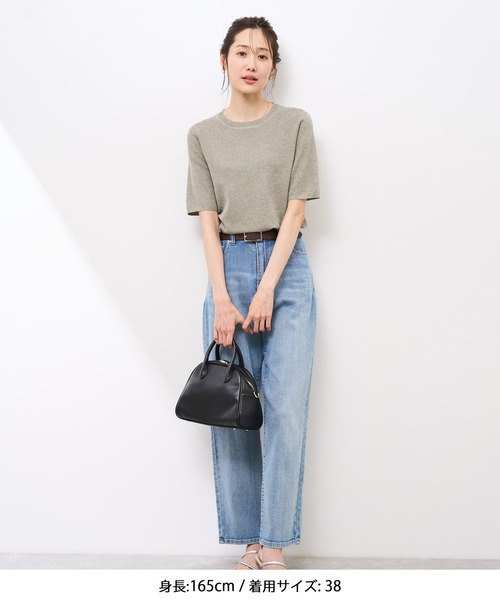 ESSENTIAL リブスリーブニットプルオーバー ROPE' PICNIC ニット セーター 「洗濯機OK」LEVITAハーフ