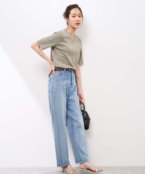 セール】【洗濯機OK】LEVITAハーフスリーブニットプルオーバー（ニット