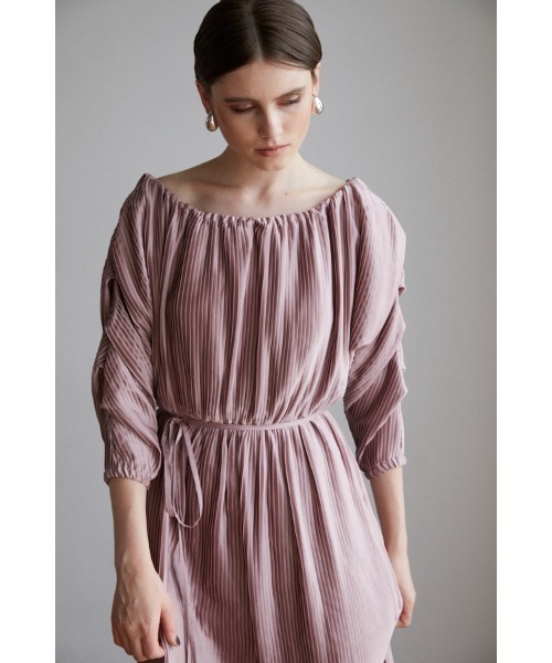 セール】Isabel Pleated Dress プリーツオフショルロングドレス