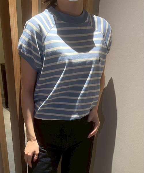 BEVERLY HILLS POLO CLUB(ビバリーヒルズポロクラブ)の「【BEVERLY HILLS POLO CLUB/ビバリーヒルズポロクラブ】ワンポイント刺繍 無地/ボーダー モックネックラグランTシャツ(Tシャツ/カットソー・レディース・その他3/その他2/その他1/ネイビー/スミクロ/オフホワイト・M)」の19枚目の写真