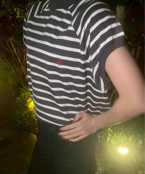 BEVERLY HILLS POLO CLUB(ビバリーヒルズポロクラブ)の「【BEVERLY HILLS POLO CLUB/ビバリーヒルズポロクラブ】ワンポイント刺繍 無地/ボーダー モックネックラグランTシャツ(Tシャツ/カットソー・レディース・その他3/その他2/その他1/ネイビー/スミクロ/オフホワイト・M)」の15枚目の写真