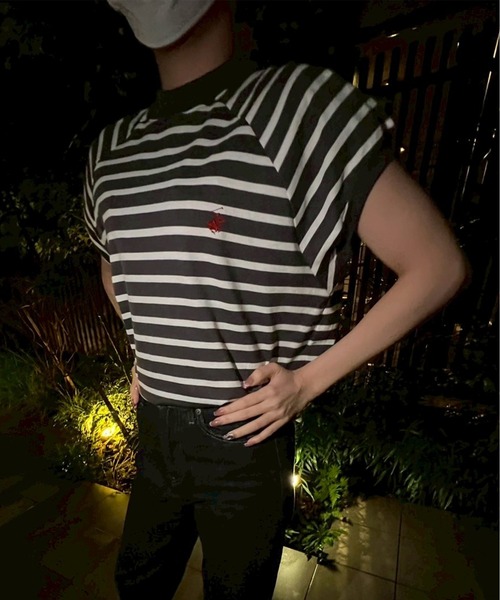 BEVERLY HILLS POLO CLUB(ビバリーヒルズポロクラブ)の「【BEVERLY HILLS POLO CLUB/ビバリーヒルズポロクラブ】ワンポイント刺繍 無地/ボーダー モックネックラグランTシャツ(Tシャツ/カットソー・レディース・その他3/その他2/その他1/ネイビー/スミクロ/オフホワイト・M)」の17枚目の写真