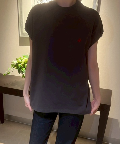 BEVERLY HILLS POLO CLUB(ビバリーヒルズポロクラブ)の「【BEVERLY HILLS POLO CLUB/ビバリーヒルズポロクラブ】ワンポイント刺繍 無地/ボーダー モックネックラグランTシャツ(Tシャツ/カットソー・レディース・その他3/その他2/その他1/ネイビー/スミクロ/オフホワイト・M)」の10枚目の写真