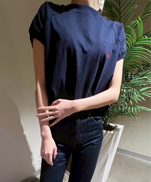 BEVERLY HILLS POLO CLUB(ビバリーヒルズポロクラブ)の「【BEVERLY HILLS POLO CLUB/ビバリーヒルズポロクラブ】ワンポイント刺繍 無地/ボーダー モックネックラグランTシャツ(Tシャツ/カットソー・レディース・その他3/その他2/その他1/ネイビー/スミクロ/オフホワイト・M)」の14枚目の写真