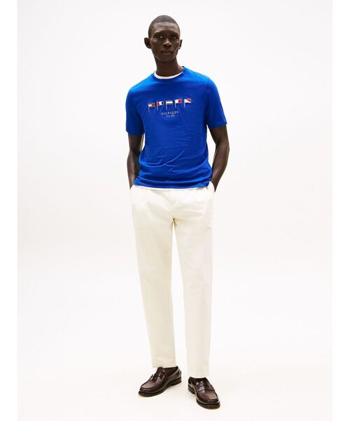 TOMMY HILFIGER(トミーヒルフィガー)の「ヒルフィガーマルチフラッグTシャツ(Tシャツ/カットソー・メンズ・ホワイト/ネイビー/ブルー・MEDIUM/LARGE/SMALL/X-LARGE)」の5枚目の写真