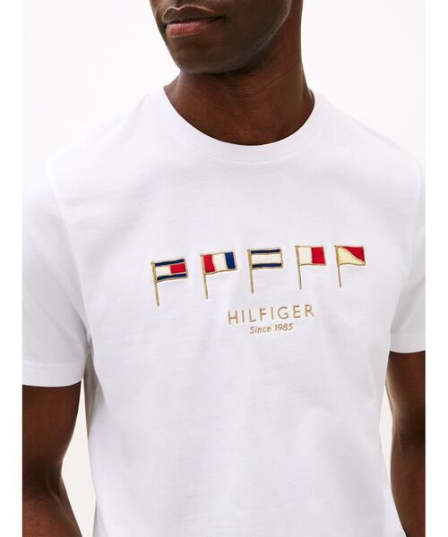 TOMMY HILFIGER(トミーヒルフィガー)の「ヒルフィガーマルチフラッグTシャツ(Tシャツ/カットソー・メンズ・ホワイト/ネイビー/ブルー・MEDIUM/LARGE/SMALL/X-LARGE)」の10枚目の写真
