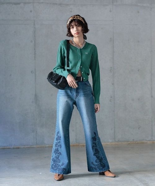 PAGEBOY（ページボーイ）の「シシュウロゴシアーリブカーディガン（カーディガン/ボレロ・レディース・ブラック/オフホワイト/モスグリーン/ピンク/ローズ系/ブルー系その他・FREE）」の20枚目の写真