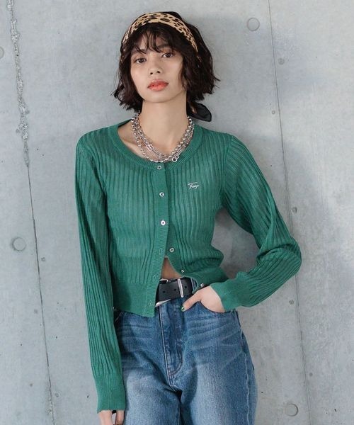 PAGEBOY（ページボーイ）の「シシュウロゴシアーリブカーディガン（カーディガン/ボレロ・レディース・ブラック/オフホワイト/モスグリーン/ピンク/ローズ系/ブルー系その他・FREE）」の17枚目の写真