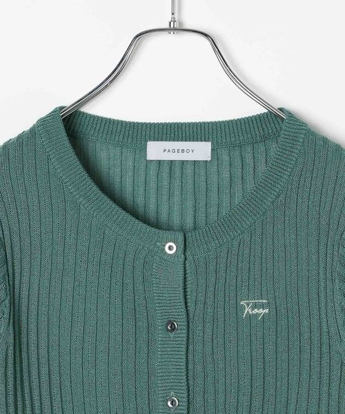 PAGEBOY（ページボーイ）の「シシュウロゴシアーリブカーディガン（カーディガン/ボレロ・レディース・ブラック/オフホワイト/モスグリーン/ピンク/ローズ系/ブルー系その他・FREE）」の15枚目の写真