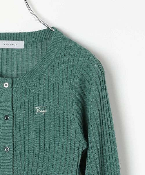 PAGEBOY（ページボーイ）の「シシュウロゴシアーリブカーディガン（カーディガン/ボレロ・レディース・ブラック/オフホワイト/モスグリーン/ピンク/ローズ系/ブルー系その他・FREE）」の14枚目の写真