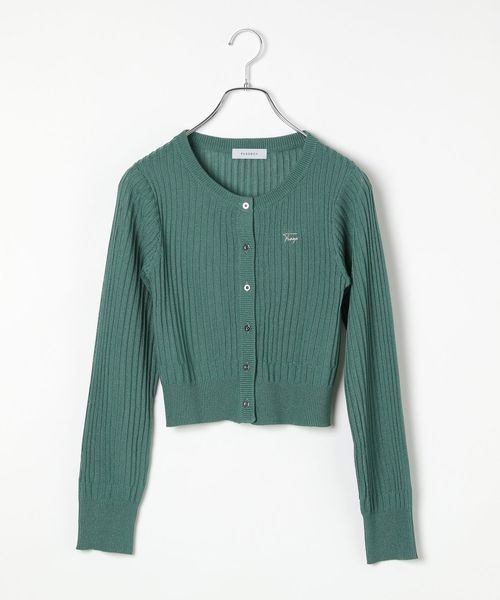 PAGEBOY（ページボーイ）の「シシュウロゴシアーリブカーディガン（カーディガン/ボレロ・レディース・ブラック/オフホワイト/モスグリーン/ピンク/ローズ系/ブルー系その他・FREE）」の8枚目の写真