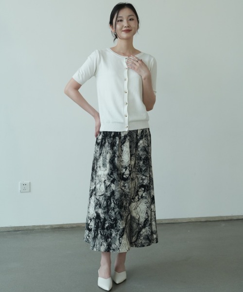 maison de LATIR（メゾンドラティール）の「前後2way機能夏服半袖サマーニット（Tシャツ/カットソー・レディース・ブラック/グリーン/ブラウン/ホワイト・ONESIZE）」の14枚目の写真