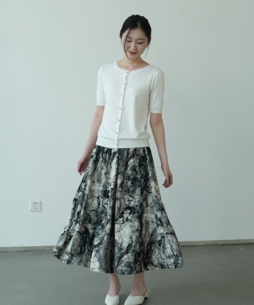 maison de LATIR（メゾンドラティール）の「前後2way機能夏服半袖サマーニット（Tシャツ/カットソー・レディース・ブラック/グリーン/ブラウン/ホワイト・ONESIZE）」の15枚目の写真