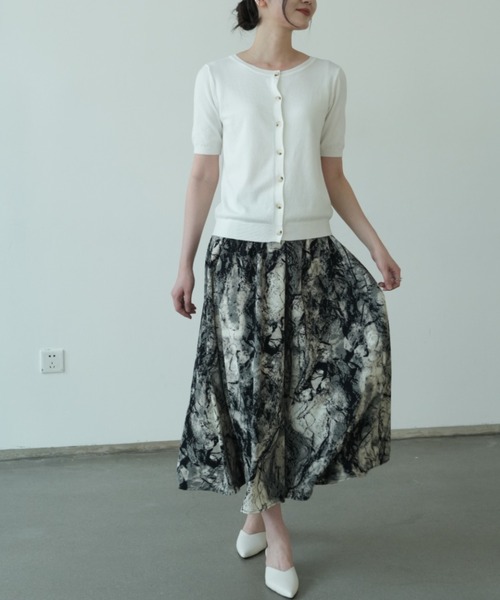 maison de LATIR（メゾンドラティール）の「前後2way機能夏服半袖サマーニット（Tシャツ/カットソー・レディース・ブラック/グリーン/ブラウン/ホワイト・ONESIZE）」の17枚目の写真