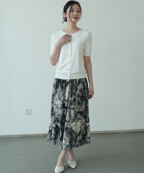 maison de LATIR（メゾンドラティール）の「前後2way機能夏服半袖サマーニット（Tシャツ/カットソー・レディース・ブラック/グリーン/ブラウン/ホワイト・ONESIZE）」の19枚目の写真