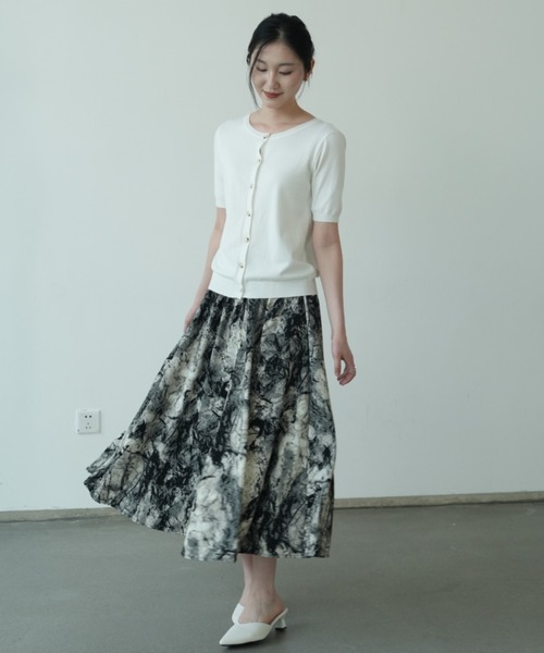 maison de LATIR（メゾンドラティール）の「前後2way機能夏服半袖サマーニット（Tシャツ/カットソー・レディース・ブラック/グリーン/ブラウン/ホワイト・ONESIZE）」の20枚目の写真