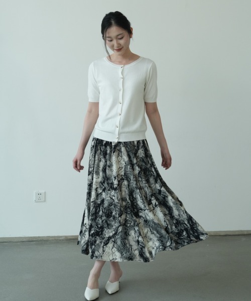 maison de LATIR（メゾンドラティール）の「前後2way機能夏服半袖サマーニット（Tシャツ/カットソー・レディース・ブラック/グリーン/ブラウン/ホワイト・ONESIZE）」の21枚目の写真