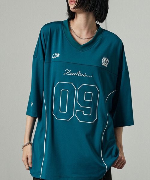 Alfred Alex】ゲームデザイン ナンバリング ビッグホッケーTシャツ