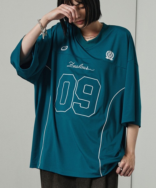 Alfred Alex】ゲームデザイン ナンバリング ビッグホッケーTシャツ