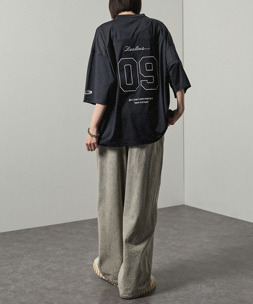 Alfred Alex】ゲームデザイン ナンバリング ビッグホッケーTシャツ（T