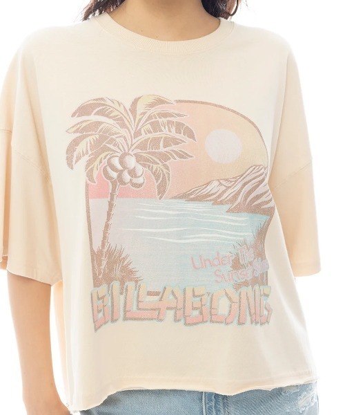 BILLABONG(ビラボン)の「BILLABONG レディース GRAPHIC WIDE LOOSE CROPPED TEE Tシャツ 【2025年春夏モデル】/ビラボングラフィッククロップド半袖Tシャツ(Tシャツ/カットソー・レディース・アイボリー/グリーン系その他/オフホワイト・MEDIUM)」の8枚目の写真