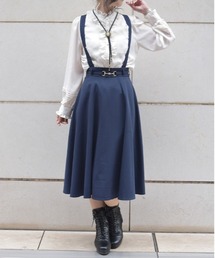 アクシーズファム ロングスカート ブルー axes femme（アクシーズファム）の「サス付レースアップロング