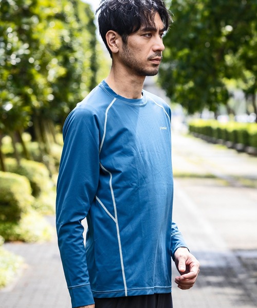phenix outdoor（フェニックスアウトドア）の「phenix OUTDOOR(フェニックスアウトドア) メンズ クルーネック インナー長袖Tシャツ ロングTシャツ (吸水速乾 / 通気性)（Tシャツ/カットソー・メンズ・グレー/ブルーグリーン/ブラック・XL/L/M/S）」の11枚目の写真