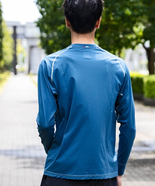 phenix outdoor（フェニックスアウトドア）の「phenix OUTDOOR(フェニックスアウトドア) メンズ クルーネック インナー長袖Tシャツ ロングTシャツ (吸水速乾 / 通気性)（Tシャツ/カットソー・メンズ・グレー/ブルーグリーン/ブラック・XL/L/M/S）」の4枚目の写真