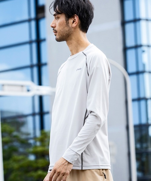 phenix outdoor（フェニックスアウトドア）の「phenix OUTDOOR(フェニックスアウトドア) メンズ クルーネック インナー長袖Tシャツ ロングTシャツ (吸水速乾 / 通気性)（Tシャツ/カットソー・メンズ・グレー/ブルーグリーン/ブラック・XL/L/M/S）」の7枚目の写真