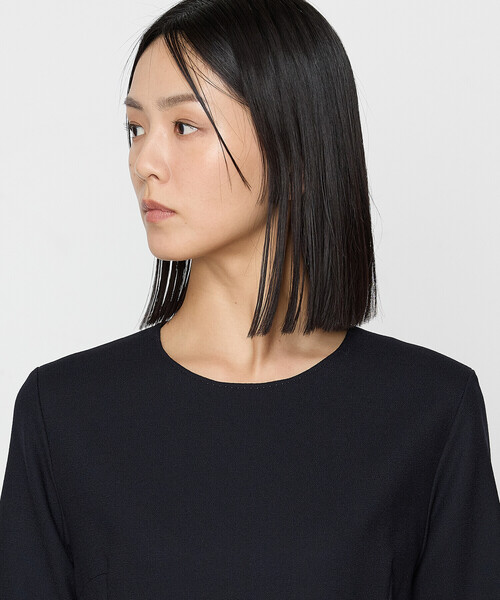 COMME CA(コムサ)の「ウールジョーゼット ワンピース(ワンピース・レディース・ダークネイビー・9号/11号)」の6枚目の写真