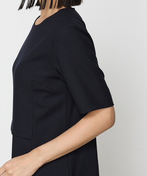 COMME CA(コムサ)の「ウールジョーゼット ワンピース(ワンピース・レディース・ダークネイビー・9号/11号)」の4枚目の写真