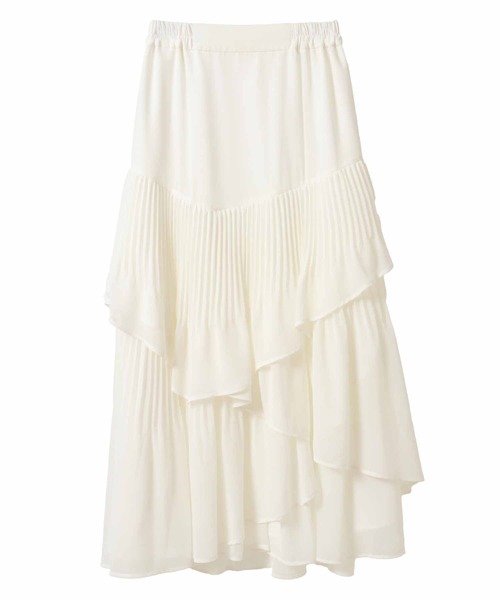 31 Sons de mode（トランテアン　ソン　ドゥ　モード）の「プリーツティアードスカート（スカート・レディース・ブラック/オフホワイト/ピンク・フリー）」の18枚目の写真